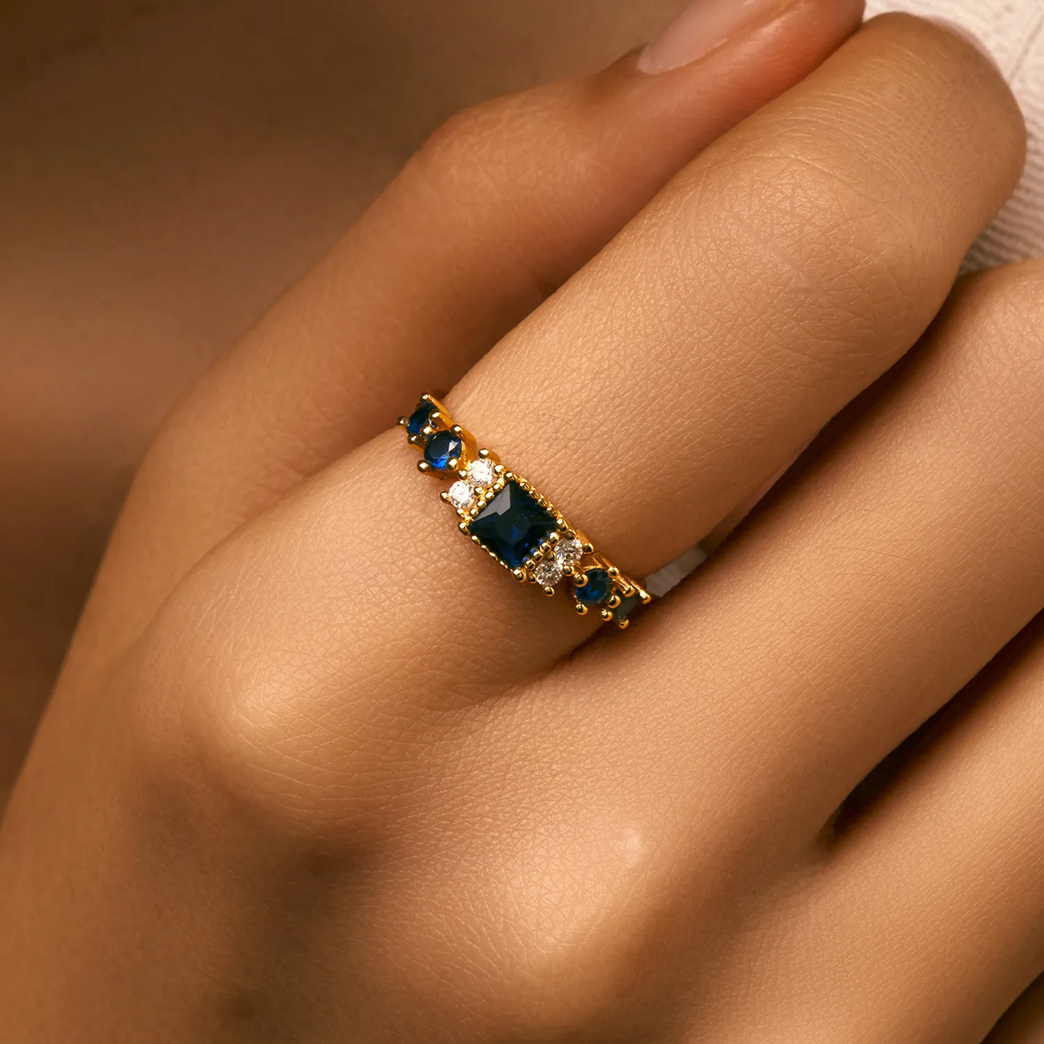 925 Sterling Silver Vintage Blue Sapphire Ring 70200310 - image1