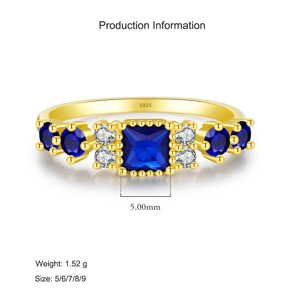 925 Sterling Silver Vintage Blue Sapphire Ring 70200310 - image2