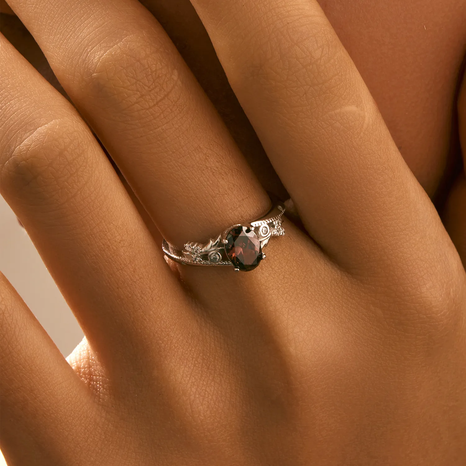 925 Sterling Silver Vintage Filigree CZ Ring 70200312 - image1