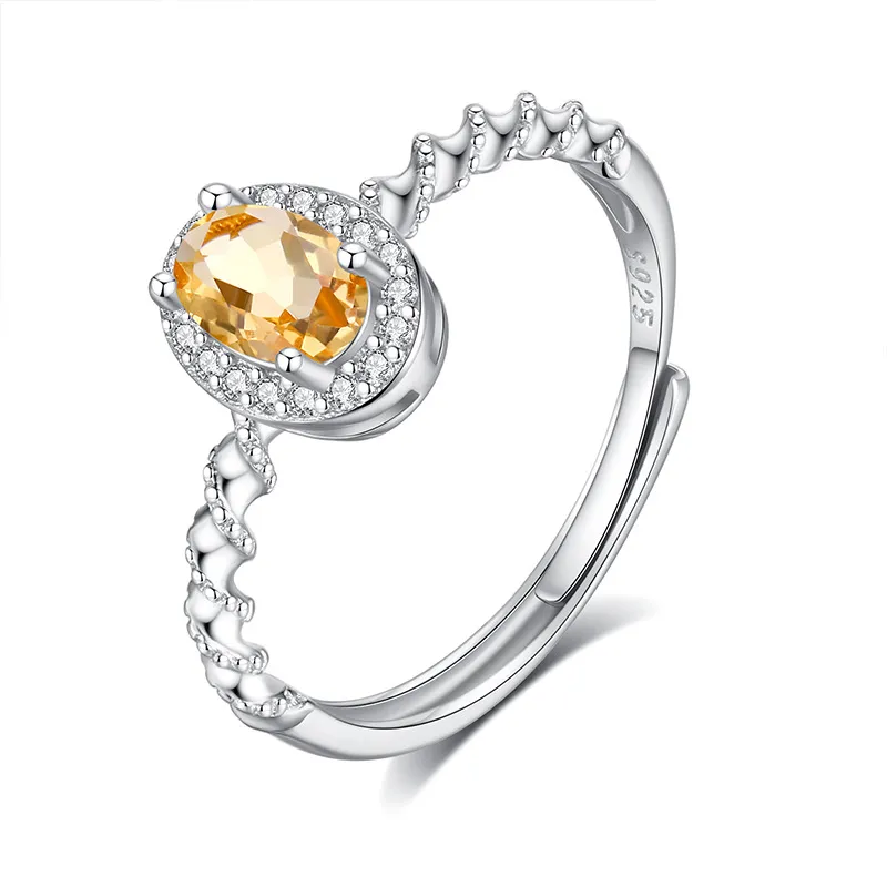 925 Sterling Silver Natural Gemstone Ring 70200318