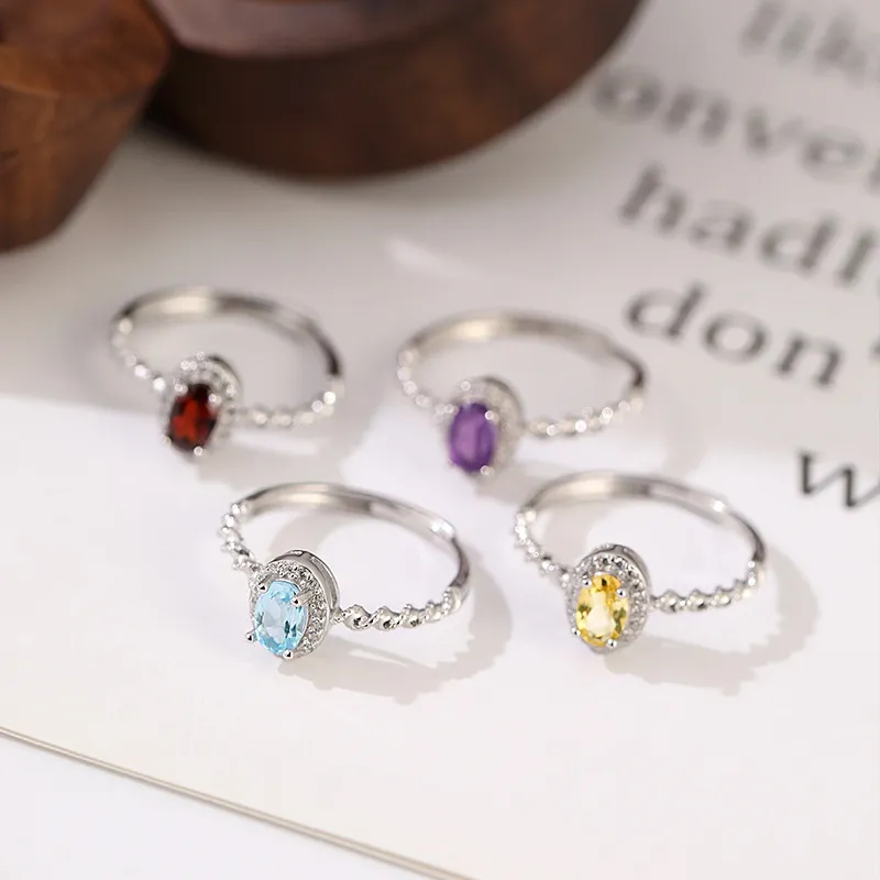 925 Sterling Silver Natural Gemstone Ring 70200318 - image1