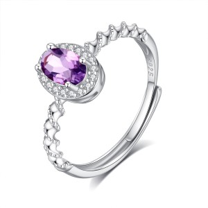 925 Sterling Silver Natural Gemstone Ring 70200318