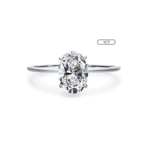 925 Sterling Silver Oval-Cut CZ Solitaire Ring 70200321