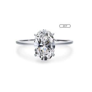 925 Sterling Silver Oval-Cut CZ Solitaire Ring 70200321