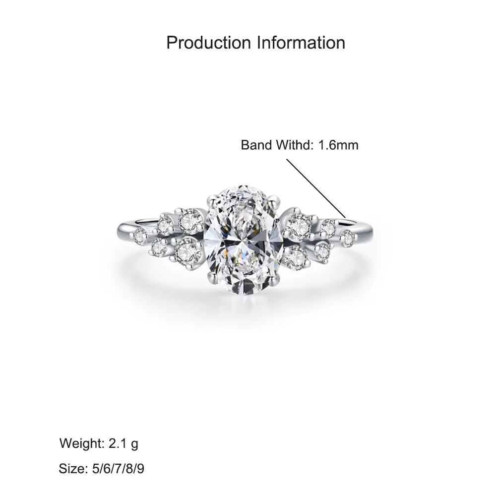 925 Sterling Silver Vintage-Inspired Oval Cut CZ Ring 70200325 - image2