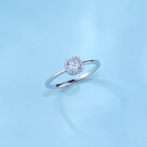 925 Sterling Silver Princess-Cut 1CT CZ Halo Ring 70200328 925 Sterling Silver Princess-Cut 1CT CZ Halo Ring 70200328