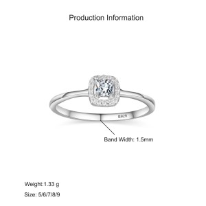 925 Sterling Silver Princess-Cut 1CT CZ Halo Ring 70200328 925 Sterling Silver Princess-Cut 1CT CZ Halo Ring 70200328