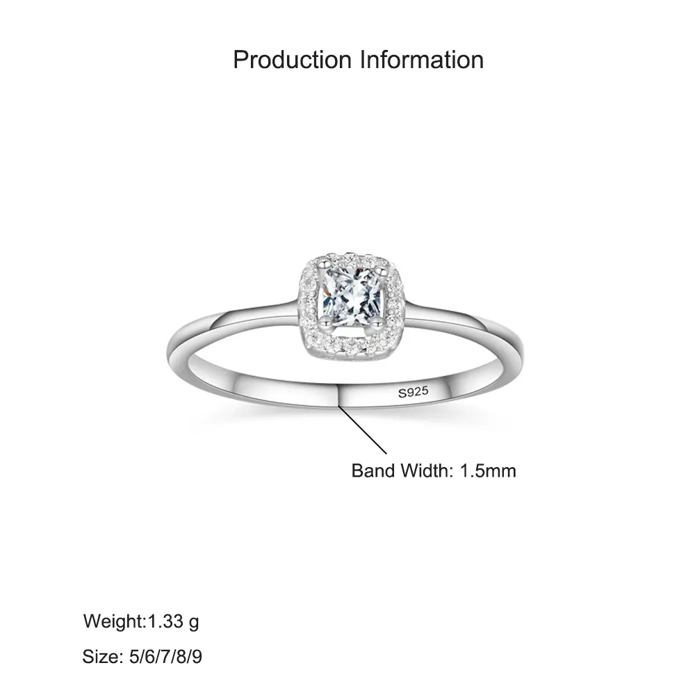 925 Sterling Silver Princess-Cut 1CT CZ Halo Ring 70200328 - image2