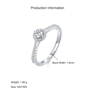 925 Sterling Silver Round Halo CZ Ring 70200330
