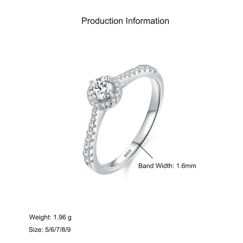 925 Sterling Silver Round Halo CZ Ring 70200330 - image2