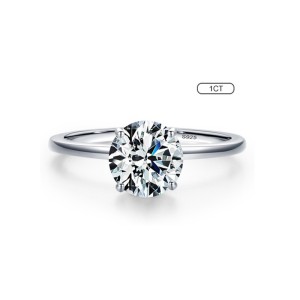 925 Sterling Silver Round-Cut CZ 1/2/3 CT Solitaire Ring 70200332