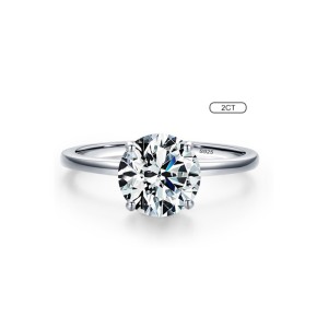 925 Sterling Silver Round-Cut CZ 1/2/3 CT Solitaire Ring 70200332