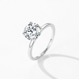 925 Sterling Silver Round-Cut CZ 1/2/3 CT Solitaire Ring 70200332