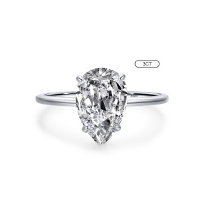 925 Sterling Silver Pear Cut 2/3CT Teardrop CZ Ring 70200333