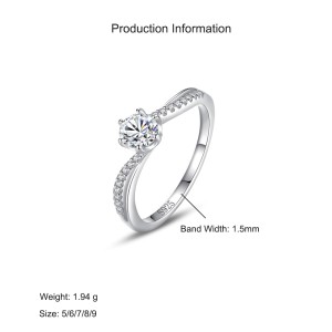 925 Sterling Silver Round-Cut Solitaire Six-Prong CZ Ring 70200334 925 Sterling Silver Round-Cut Solitaire Six-Prong CZ Ring 70200334