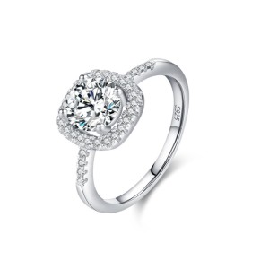 925 Sterling Silver Round-Cut Halo CZ Ring 70200335 925 Sterling Silver Round-Cut Halo CZ Ring 70200335