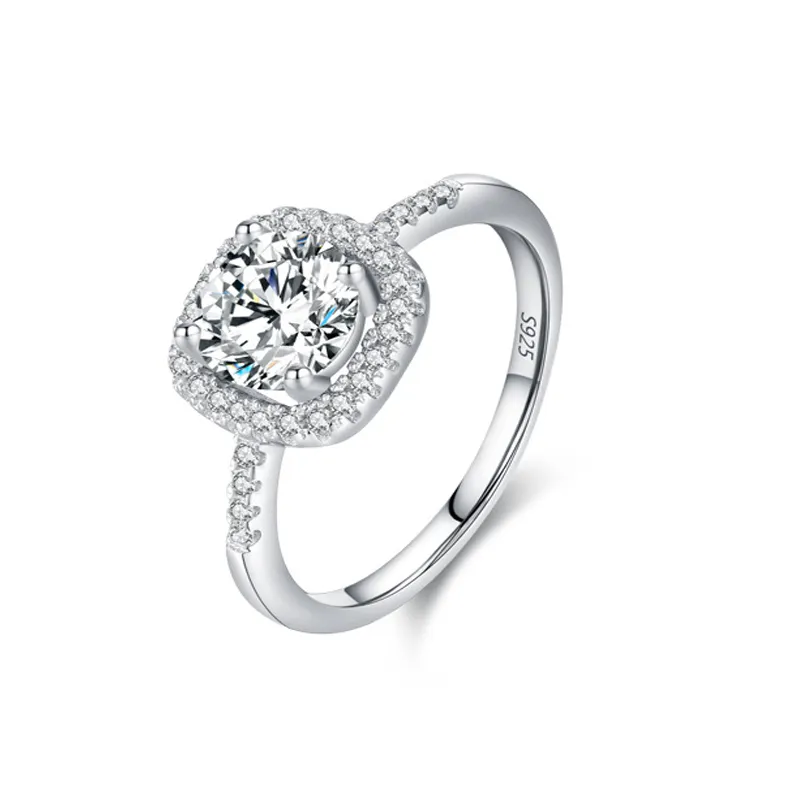 925 Sterling Silver Round-Cut Halo CZ Ring 70200335