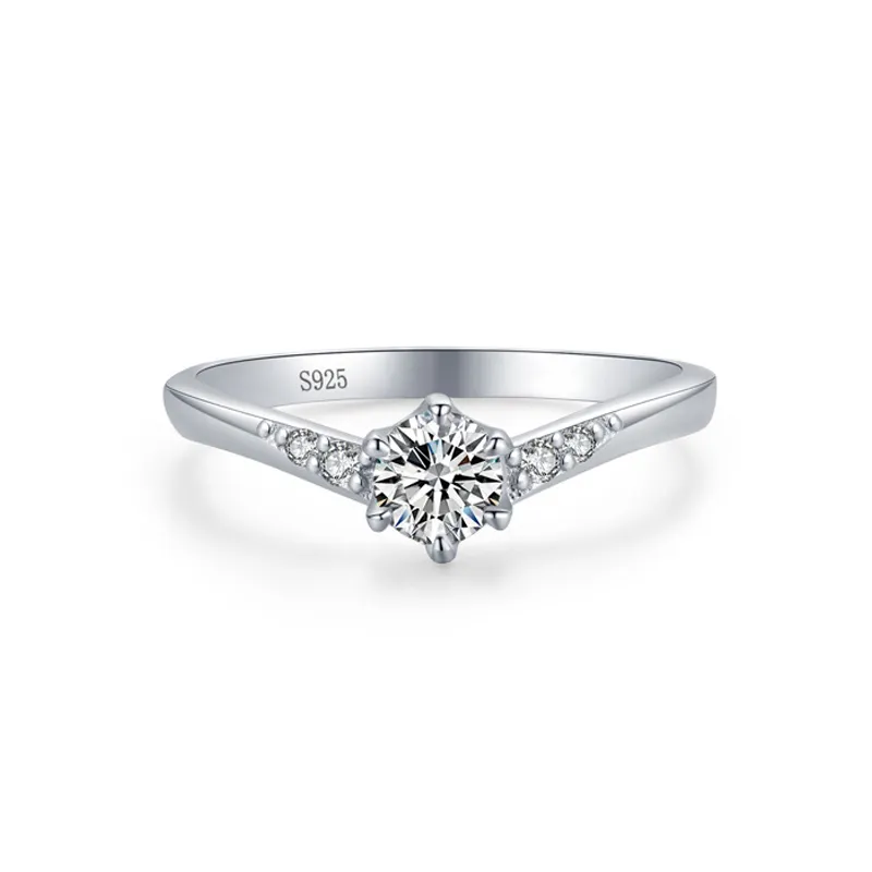 925 Sterling Silver Classic Round-Cut CZ Solitaire Ring 70200337 925 Sterling Silver Classic Round-Cut CZ Solitaire Ring 70200337