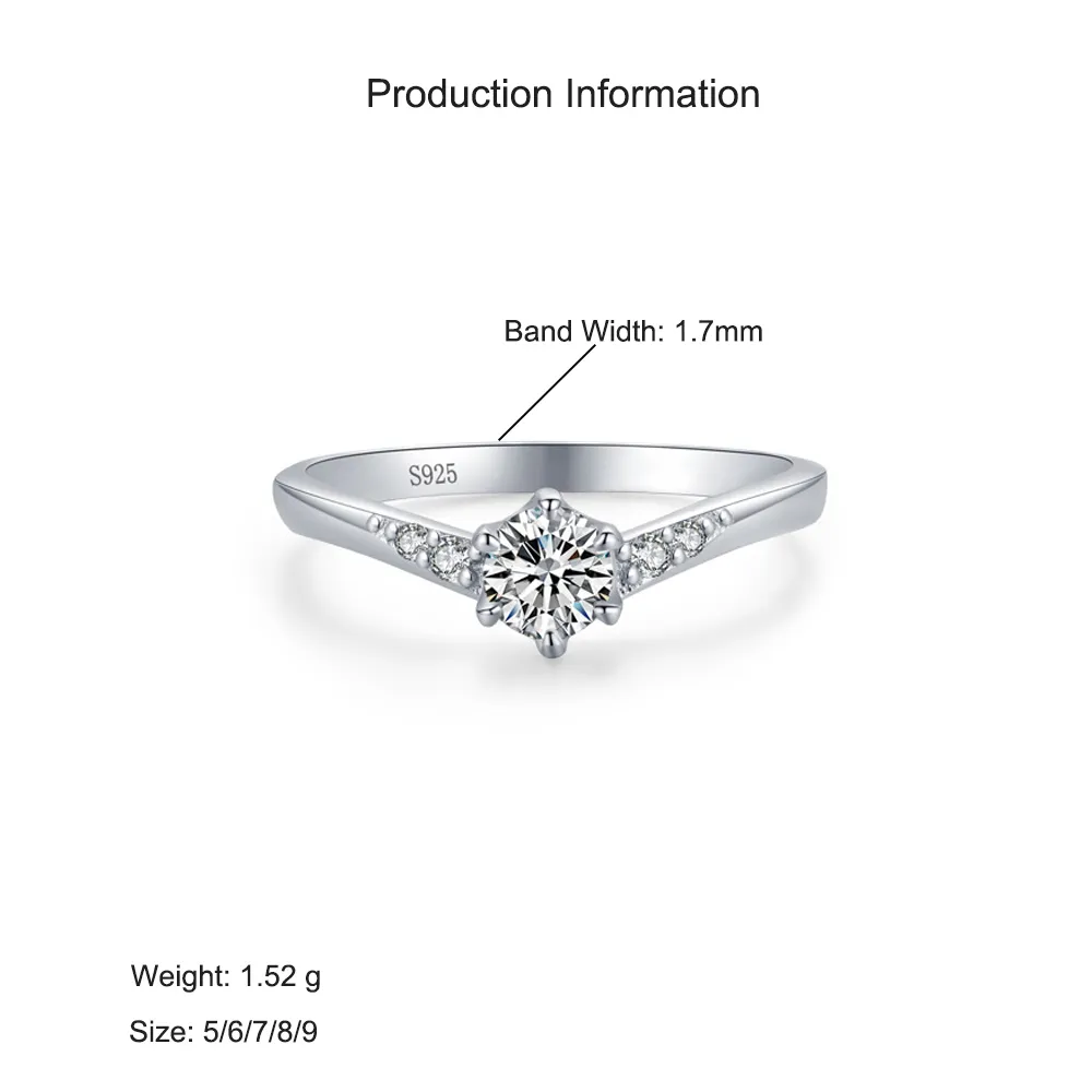 925 Sterling Silver Classic Round-Cut CZ Solitaire Ring 70200337 - image2