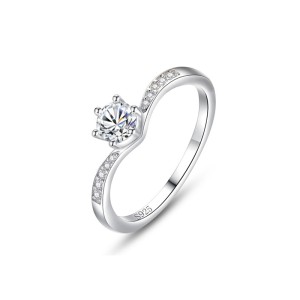 925 Sterling Silver Classic Solitaire Six-Prong CZ Ring 70200338 925 Sterling Silver Classic Solitaire Six-Prong CZ Ring 70200338