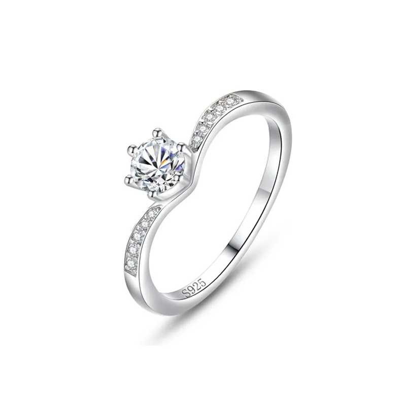 925 Sterling Silver Classic Solitaire Six-Prong CZ Ring 70200338 925 Sterling Silver Classic Solitaire Six-Prong CZ Ring 70200338