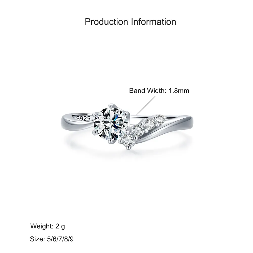 925 Sterling Silver Round-Cut Solitaire CZ Ring 70200341 - image2