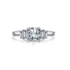 925 Sterling Silver Cushion-Cut Square Solitaire CZ Ring 70200343 925 Sterling Silver Cushion-Cut Square Solitaire CZ Ring 70200343