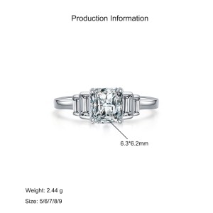 925 Sterling Silver Cushion-Cut Square Solitaire CZ Ring 70200343 925 Sterling Silver Cushion-Cut Square Solitaire CZ Ring 70200343