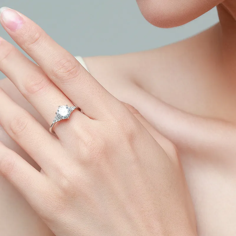 925 Sterling Silver Classic 1 CT Solitaire CZ Ring 70200344 - image1