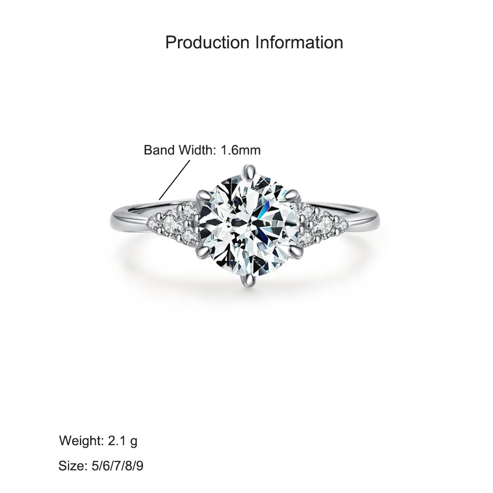 925 Sterling Silver Classic 1 CT Solitaire CZ Ring 70200344 - image2