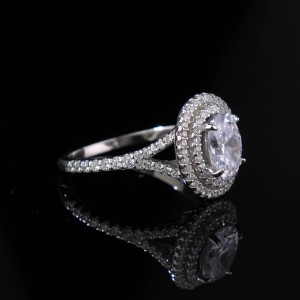 925 Sterling Silver Double Halo 5 CT Oval CZ Ring 70200349 925 Sterling Silver Double Halo 5 CT Oval CZ Ring 70200349