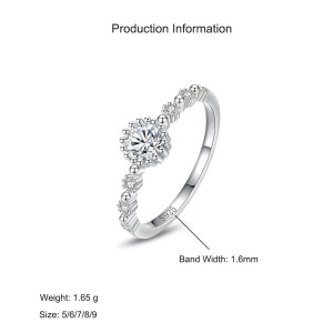 925 Sterling Silver Dainty Minimalist Round CZ Ring 70200352 925 Sterling Silver Dainty Minimalist Round CZ Ring 70200352