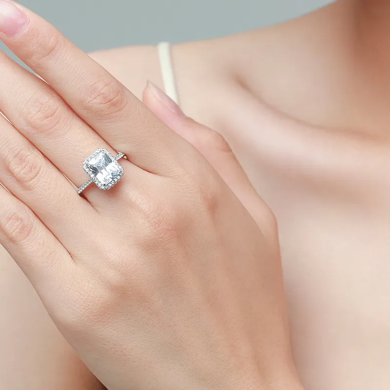 925 Sterling Silver Classic Halo Engagement 3 CT CZ Ring 70200354 - image1