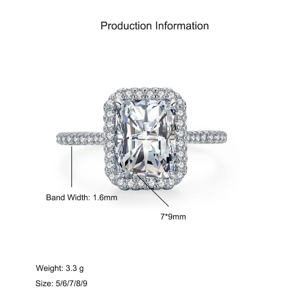 925 Sterling Silver Classic Halo Engagement 3 CT CZ Ring 70200354 - image2