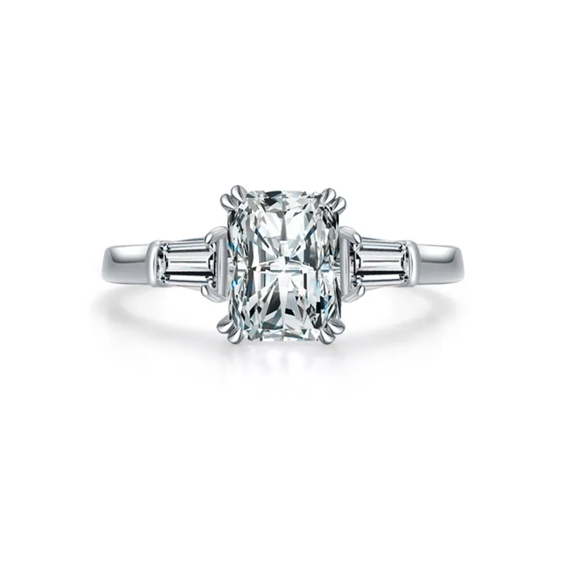925 Sterling Silver Emerald-Cut CZ Solitaire Ring 70200356 925 Sterling Silver Emerald-Cut CZ Solitaire Ring 70200356