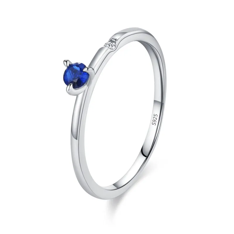 925 Sterling Silver Minimalist Sapphire Zircon Ring 70200360 925 Sterling Silver Minimalist Sapphire Zircon Ring 70200360