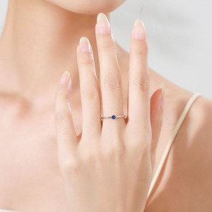 925 Sterling Silver Minimalist Sapphire Zircon Ring 70200360 925 Sterling Silver Minimalist Sapphire Zircon Ring 70200360