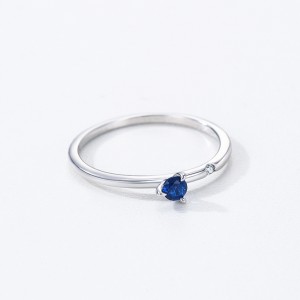 925 Sterling Silver Minimalist Sapphire Zircon Ring 70200360 925 Sterling Silver Minimalist Sapphire Zircon Ring 70200360