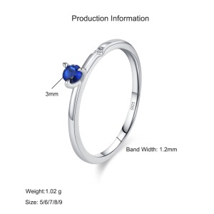 925 Sterling Silver Minimalist Sapphire Zircon Ring 70200360 925 Sterling Silver Minimalist Sapphire Zircon Ring 70200360