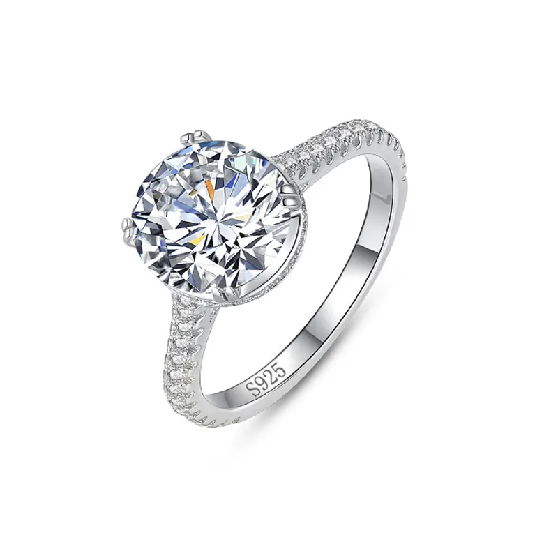 925 Sterling Silver 2 CT Four-Prong Zircon Ring 70200363 925 Sterling Silver 2 CT Four-Prong Zircon Ring 70200363