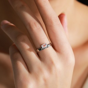 925 Sterling Silver Minimalist Solitaire Square Cut Zircon Ring 70200365 925 Sterling Silver Minimalist Solitaire Square Cut Zircon Ring 70200365