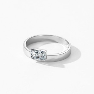 925 Sterling Silver Minimalist Solitaire Square Cut Zircon Ring 70200365 925 Sterling Silver Minimalist Solitaire Square Cut Zircon Ring 70200365
