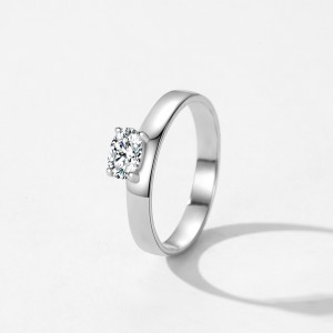 925 Sterling Silver Classic Minimalist Oval Zircon Solitaire Ring 70200366 925 Sterling Silver Classic Minimalist Oval Zircon Solitaire Ring 70200366