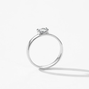 925 Sterling Silver Classic Minimalist Oval Zircon Solitaire Ring 70200366 925 Sterling Silver Classic Minimalist Oval Zircon Solitaire Ring 70200366