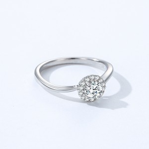 925 Sterling Silver Halo Zircon Engagement Ring 70200367 925 Sterling Silver Halo Zircon Engagement Ring 70200367