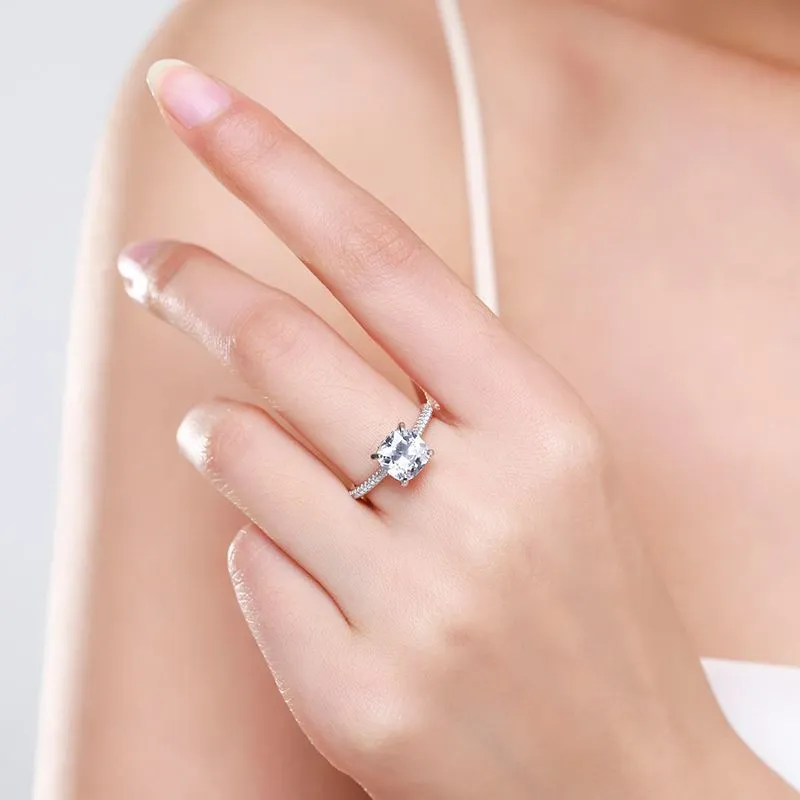 925 Sterling Silver Classic 1 CT Zircon Ring 70200370 - image1