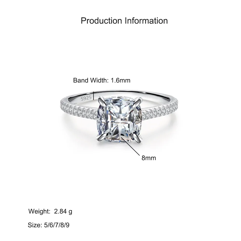 925 Sterling Silver Classic 1 CT Zircon Ring 70200370 - image2