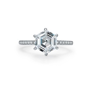 925 Sterling Silver Hexagon Cut Geometric Zircon Ring 70200371 925 Sterling Silver Hexagon Cut Geometric Zircon Ring 70200371