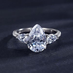 925 Sterling Silver Pear Cut Teardrop Zircon Ring 70200373 925 Sterling Silver Pear Cut Teardrop Zircon Ring 70200373