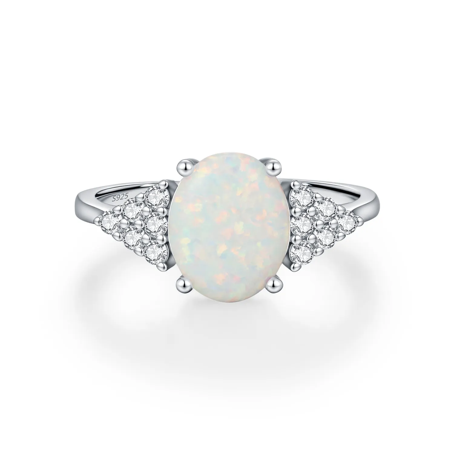 925 Sterling Silver Oval Created Opal Ring 70200375 925 Sterling Silver Oval Created Opal Ring 70200375
